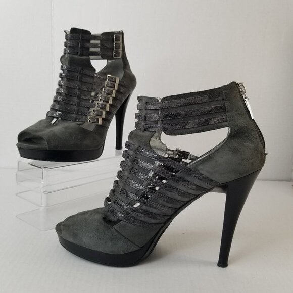Calvin Klein Shoes - Calvin Klein Danica Platform Stiletto Heels Pumps Grey Suede Date Night Sz 9.5